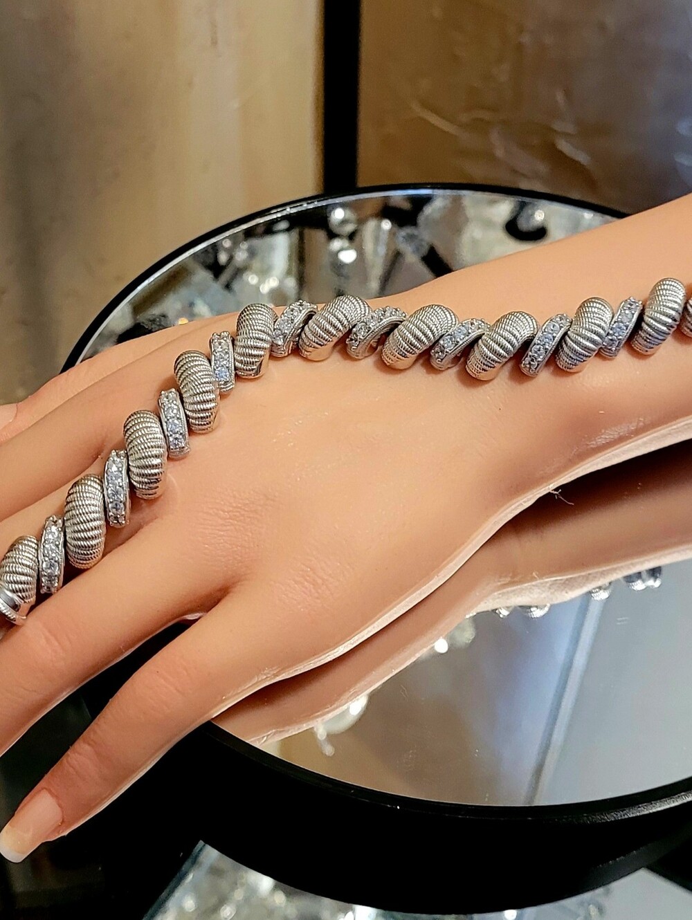 Judith Ripka Sterling Silver Diamonique San Marco Bracelet. Size 7. New - Picture 10 of 15